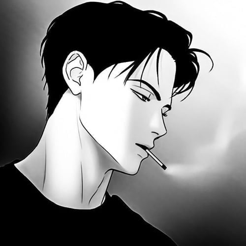 alone smoking boy