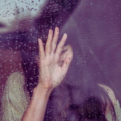 girl alone behind the mirror