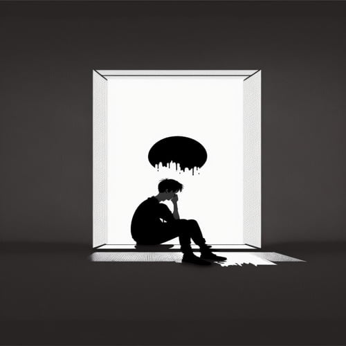 alone boy in the dark