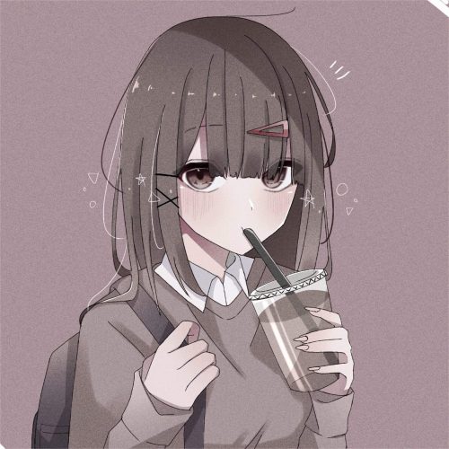anime dp girl drinking juice