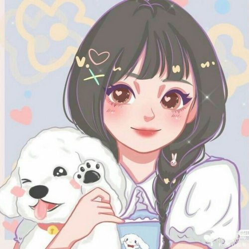 girl with puppy in hand
