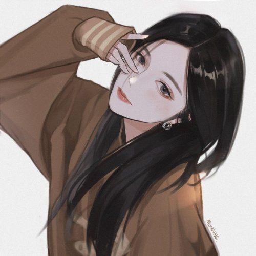 anime girl in brown wear