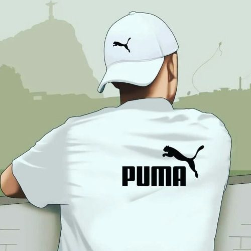boy wearing puma white shirt